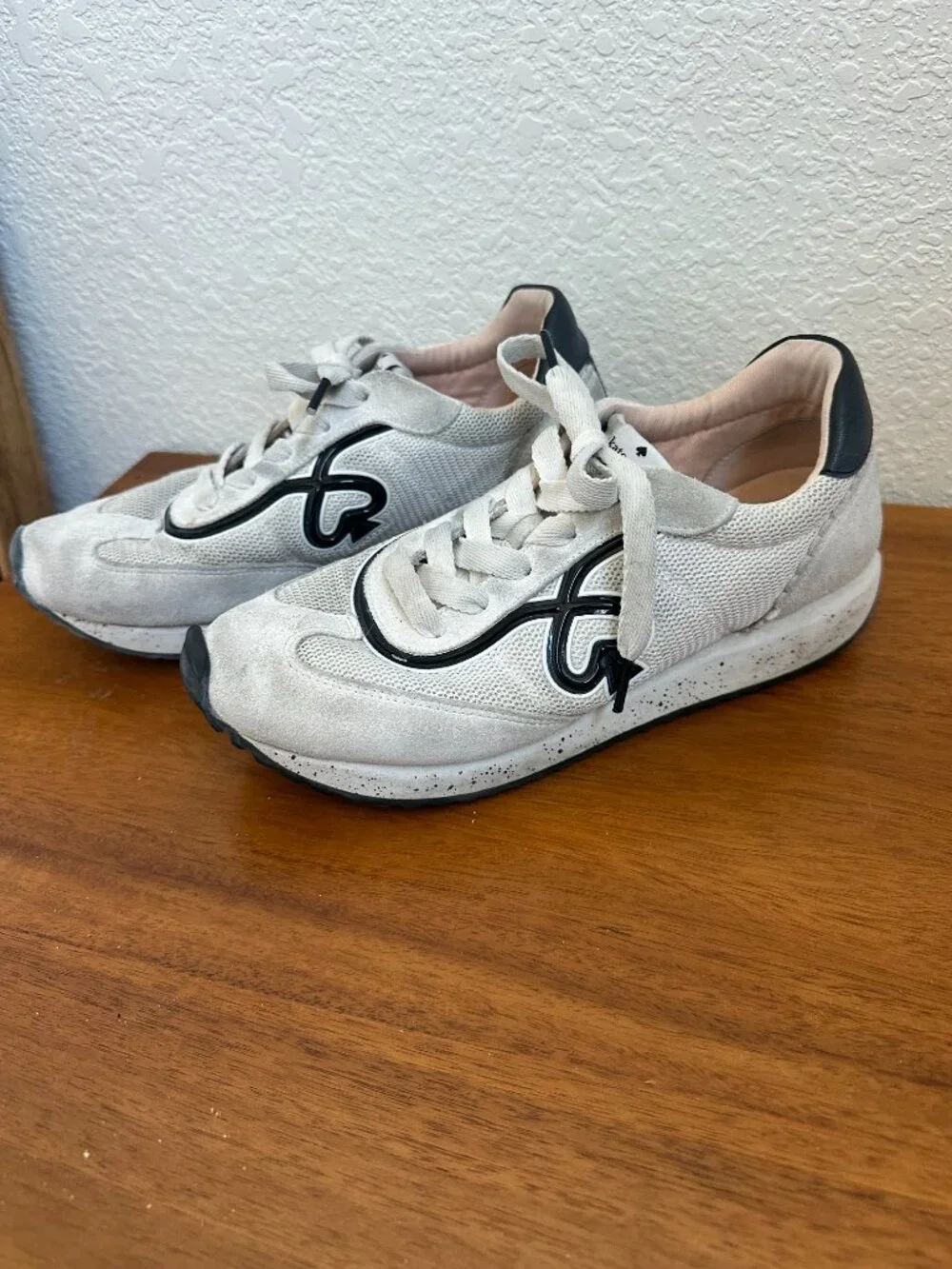 Kate Spade Black and White Brigitte Sneakers, 9